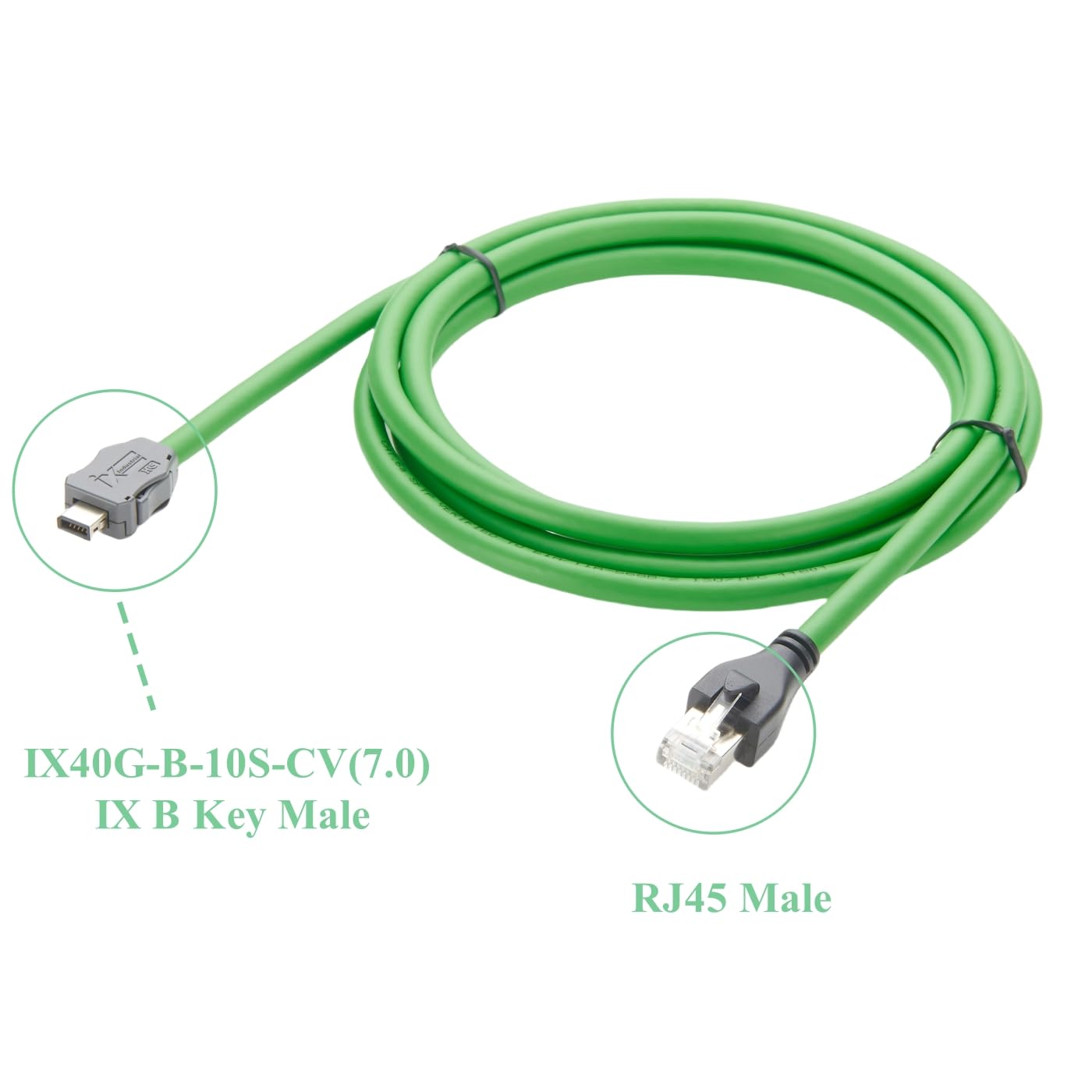 IX Cavo di prolunga Ethernet Cat6A IX40G-B-10S-CV(7.0), chiave B su connettore RJ45, 10 Gbps, schermato SFTP per sistemi di automazione GigE Vision, Machine Vision PLC 2 m