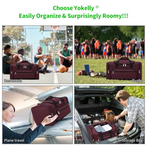 Image of 40L Gym Bag Sport Duffle Bag, Maroon