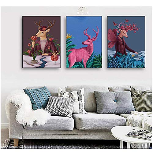 Toile peinte décorative 50x70cm grand format sans cadre