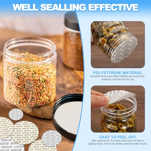 PATIKIL 55mm/2.15 Schaum Deckel Liner 100 Pack PS Schaum Widerstandsfähig Manipulationssicheres Drucksiegel mit Staubschutz Papier Rückseite für Flasche Kappe Liner Dichtungen