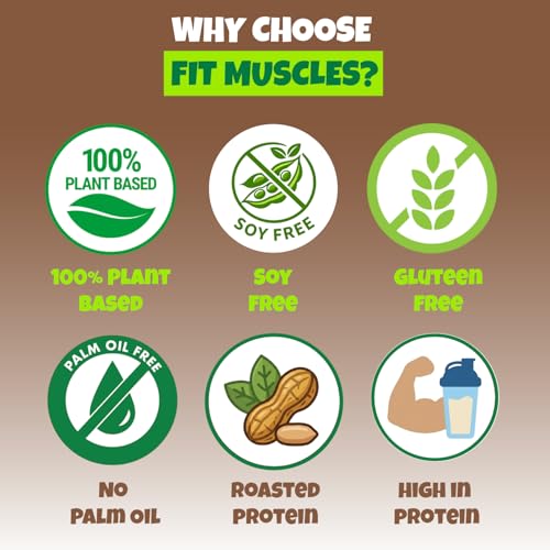 Image of Fit Muscles Coffee Creamy Peanut Butter 500g, 25g Protein, Smooth & Creamy Texture, Rich Coffee Flavour, No Palm Oil, Natural Ingredients, Peanut Butter for Gym, Shakes & Daily Nutrition