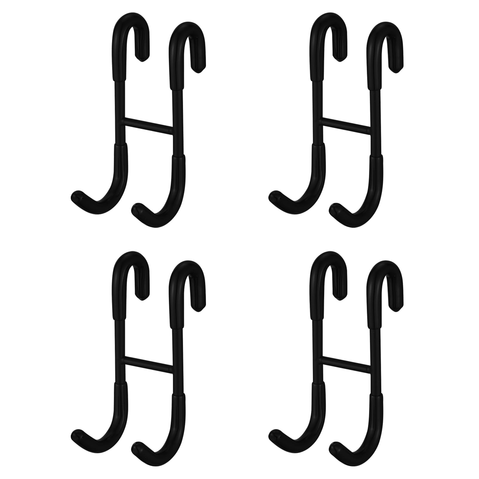 Homevacious Shower Glass Door Hook, 4 Pack Black Stainless Steel Extended Shower Door Hooks ...