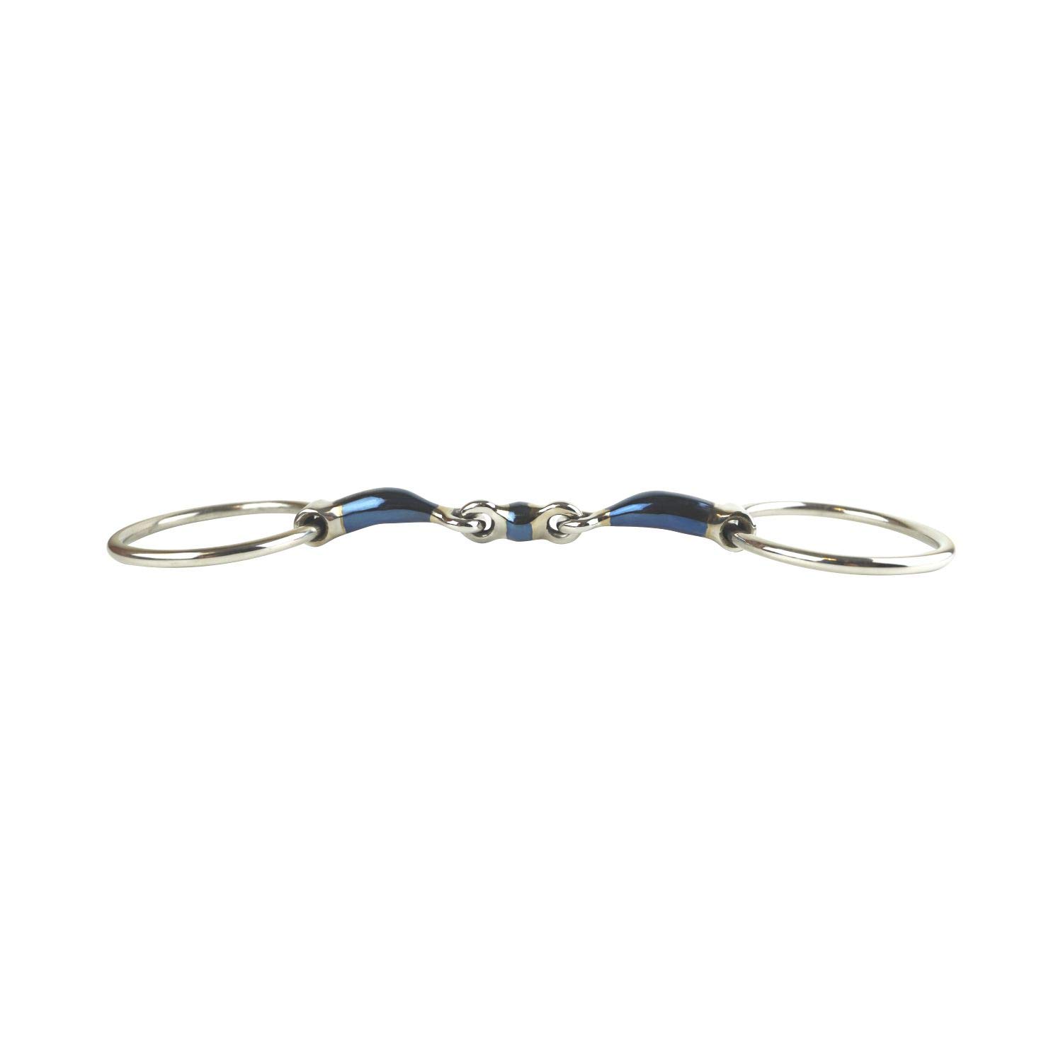 AK Mors d'équitation anneau lâche losange double brisure courbé Horse Bits AKRS-2605 (5.75'', Blue/Silver)