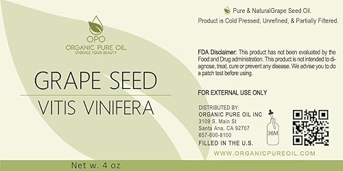 Miniatura 2 de Aceite de semilla de uva de 4 onzas, puro, totalmente natural, parcialmente filtrado, aceite de semilla de uva perfecto para cabello, piel, cuero