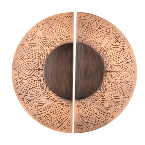 Image of Mandala Main Door Handle Round Shape 8 inch Antique Finish, 2 pcs (Copper Antique)