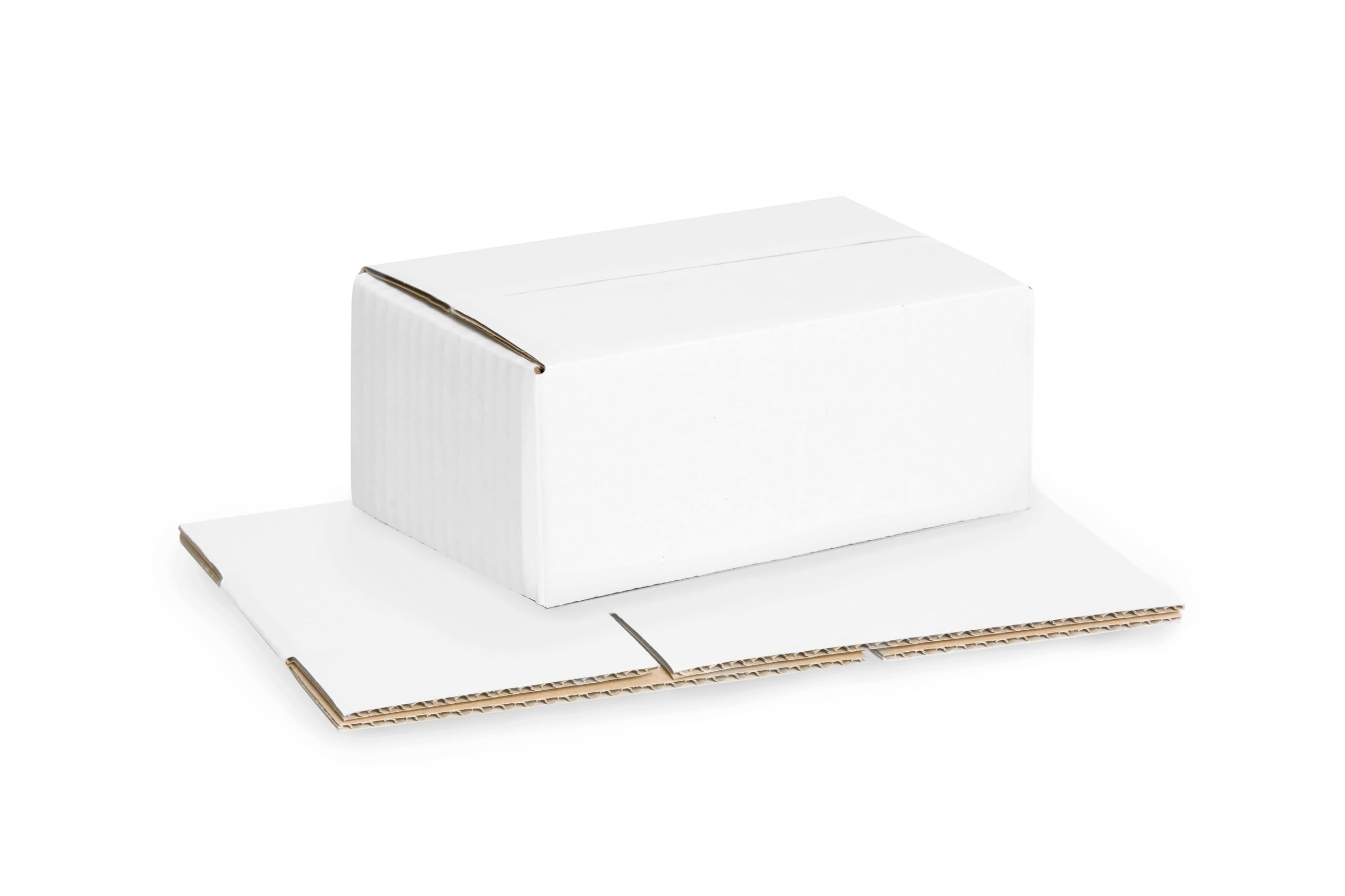 100 Stück Maxibriefkartons 250x150x100 mm Innenmaß Geschenkbox Kleiderbox WEISS 1-Wellig Fefco 426 NEU
