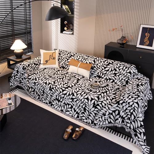 Funda retro para sofá de 1, 2, 3, 4 plazas, antideslizante, con flecos, tela de terciopelo universal para las 4 estaciones, ideal para sofá con chaise longue.