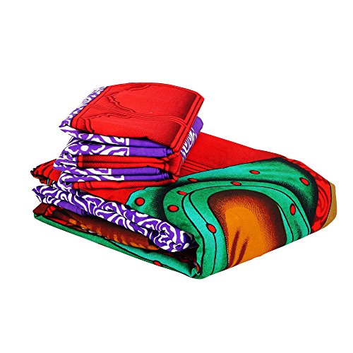 Image of Story@Home Vintage Jaipuri Collection 152 TC Cotton 1 Bedsheet for Double Bed and 2 Pillow Cover - Floral, Purple