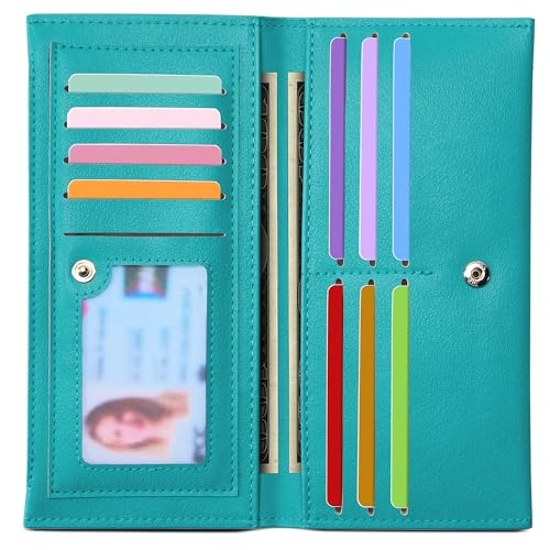 Image of Tipmile Slim Wallet for Women, RFID Blocking Credit Card Holder | Thin Compact Bifold Wallet with Zipper, Ladies Gift