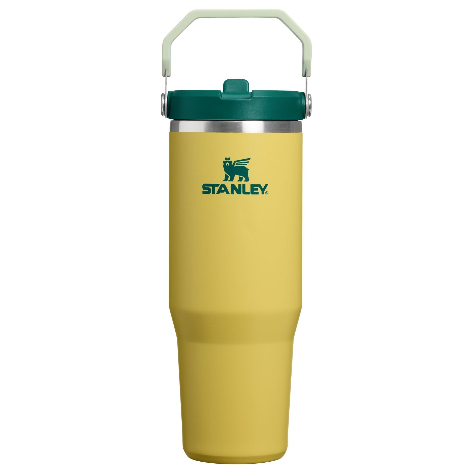 STANLEY IceFlow 2.0 Flip Straw Tumbler, 30 oz, Daffodil Emerald | Easy Carry Handle | Twist On Lid and Flip Up Straw | Leak Resistant Water Bottle | Insulated Stainless Steel | BPA-Free