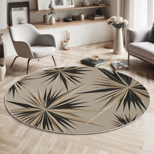 Tapis géométrie abstraite kaki clair haut de gamme avec forme radiale 60cm - 4