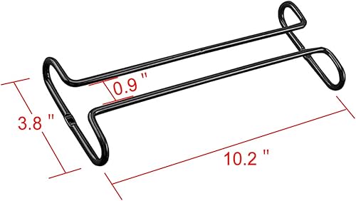 Miniatura 6 de GeLive Juego de 2 soportes para copas de vino de 10 pulgadas para debajo del estante de almacenamiento de vidrio organizador para cocina y bar blanco