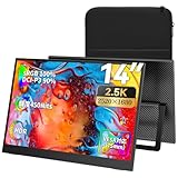 Upperizon モバイルモニター 14インチ 2K(2520×1680) 3:2 高輝度450nits 100%s RGB・90% DCI-P3 自立型 光沢IPSパネル 軽量570g 薄型 VESA対応 収納ケース付 スピーカー内蔵 USB Type-C×2 MiniHDMI PC/スマホ/Switch/ゲーム機 リモートワーク・ポータブルディスプレイ G-14Q