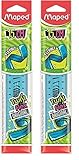 MAPED Twist’n Flex Lineal, flach, weich, verspielt, bruchsicher, Lineal, 15 cm, doppelte Skala, Blau (Packung mit 2)