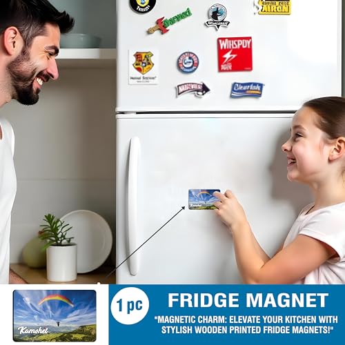 Image of Elegant Fridge Magnet with Themes |Rectangular Size Refrigerator Magnet with Magnetic Rubber Back | Pack of 1, 8.6cm X 5.4cm (Kamshet)