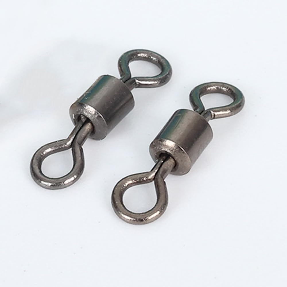 TopHomer 100 conectores giratorios de pesca de alta resistencia, color negro, para pesca en agua salada, agua dulce, mar