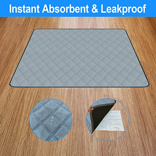Image of RIOUSSI Washable Pee Pads for Dogs, Reusable, Absorbent, Leakproof, Non Slip Pet Puppy Pads for Potty Training. Light Gray, 31x36 Inch(4pack)