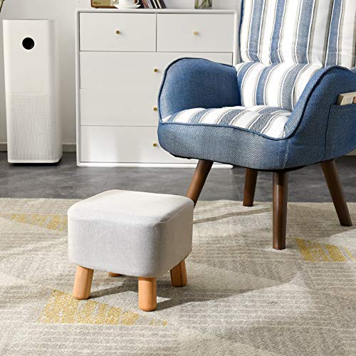 Ibuyke Small Footstool, Solid Wood Ottoman Stool, Sofa Tea Stool, Change Shoes Bench, Footrest Stepstool, Padded Seat Wooden Legs, For Living Room, Bedroom Gl-Bd020 #TOP1