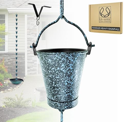 U-nitt Rain Chain Water Collection for Gutters, Rainwater Catcher &
