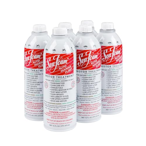 Image of Sea Foam Motor Treatment | Fuel System Cleaner, Fuel Stabilizer & Oil Treatment | Gas & Diesel Additive for Cars & Trucks | 16 oz, Pack of 6
