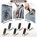 Jack&Chris Genuine Leather Car Keychain, Universal Key Fob Keychain, Leather Key Chain Holder for Men and Women, 2 Keyrings and Carabiner Clip, JC306-Brown