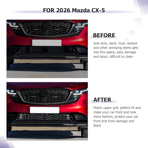 Image of LUWU Mazda CX-5 2026 Front Lower Grill Mesh Compatible With 2026 Mazda CX-5 Front Mesh Grill Inserts Trims Front Mesh Grille Cover Guard for Mazda CX5 2026 Car Exterior Accessories ABS Material Black