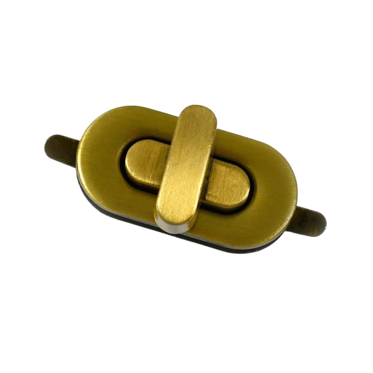 PVUVTNAHW 3-10Pcs 34x16mm Bag Twist Turn Lock Clasp Egg-shaped Mortise Clasps Handbag Closure Locks Buckle(Brass,10Pcs)