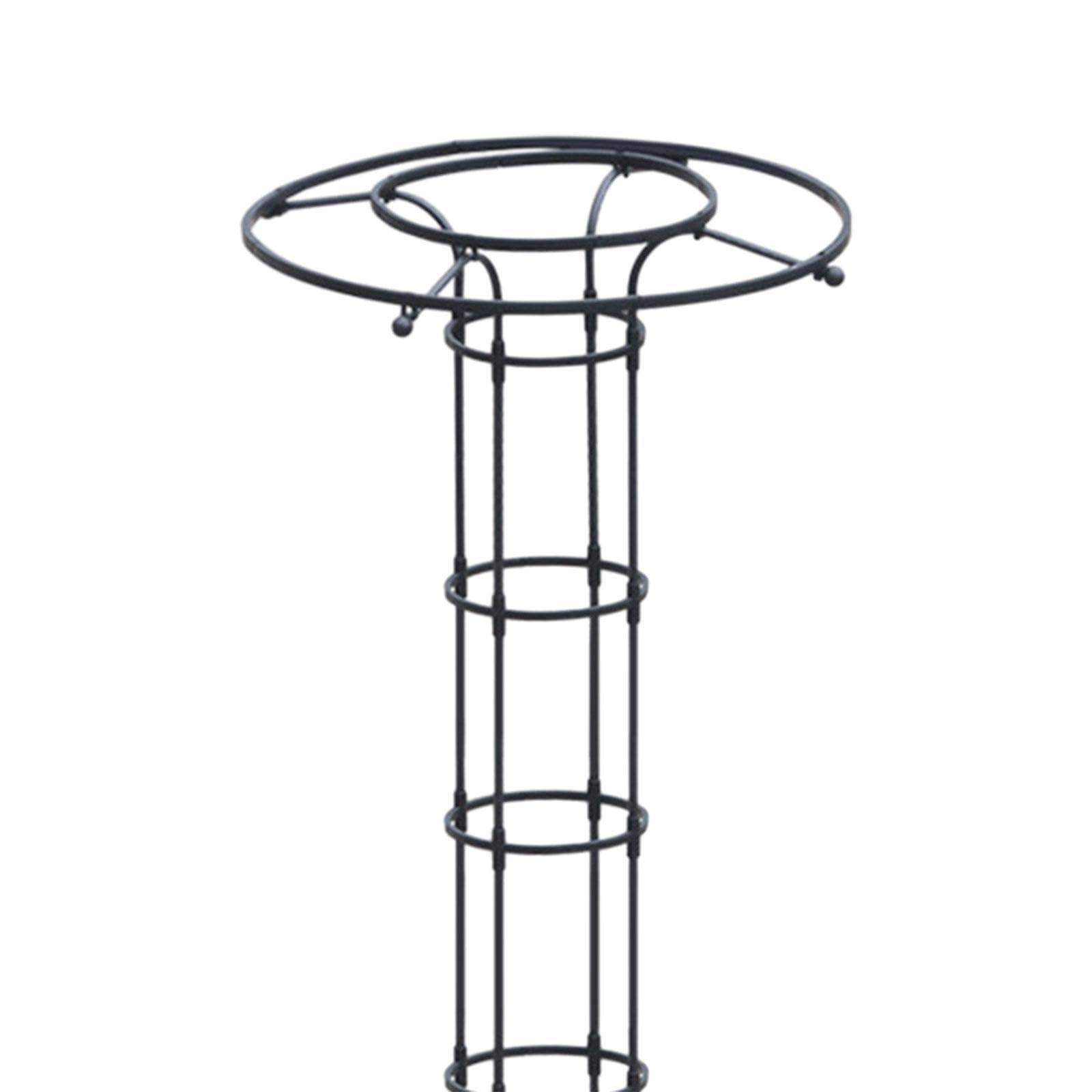 Treillis de jardin obélisque vertical pour parasol, cadre tour pour rosiers et vignes, hauteur 180 cm, noir
