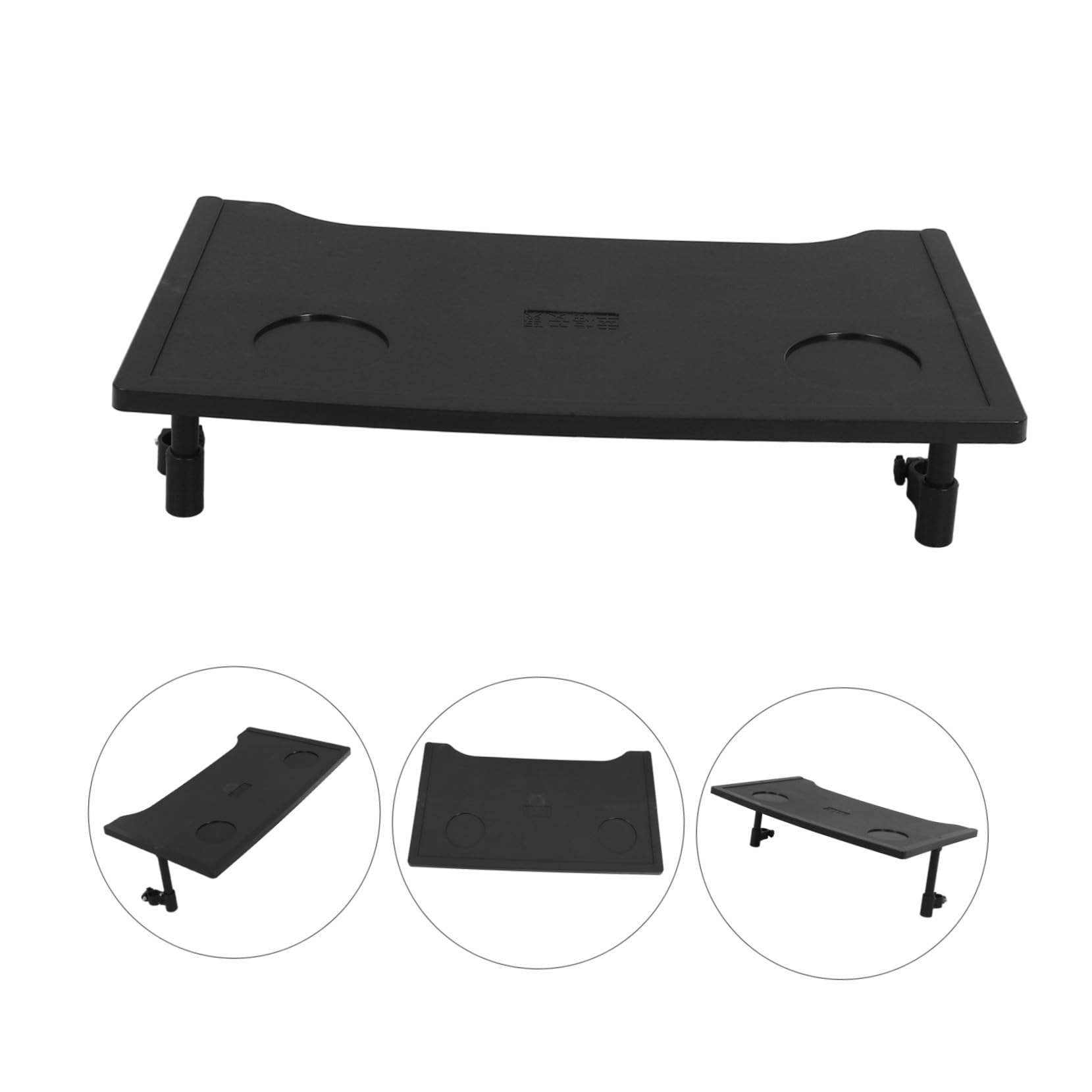 VALICLUD Mesa Portátil Negra para Silla de Ruedas y Scooter de Movilidad con Bandeja Extraíble de Abs, Gran Capacidad de Almacenamiento y Diseño Ligero para Uso en Interiores y Comedor