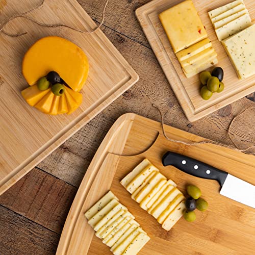 Tabla De Cortar De Bambú Pack De 2 18x18x0.5 pulg miniatura 3