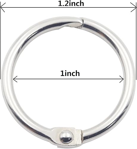 Miniatura 2 de KINGFOREST 100 anillos de carpeta de 1 pulgada, anillos de acero chapado en níquel, anillos de carpeta de hojas sueltas, llaveros, anillos de metal