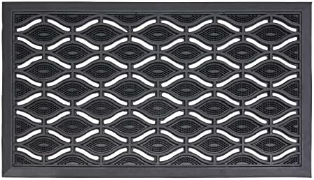 LSC Rubber Door Mat Non Slip Heavy Duty Welcome Doormats For Indoor & Outdoor Super Absorbent Dirt Scraper Outdoor Mat for Entrance Eye Design (Pack of 1, 40 x 70 cm)