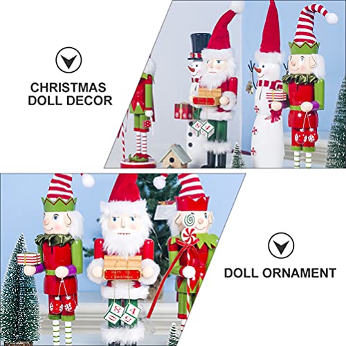 Zerodeko Quebra-Nozes de Elfo de Natal Enfeites de Boneca de Quebra-Nozes de Madeira Figura de Elfo