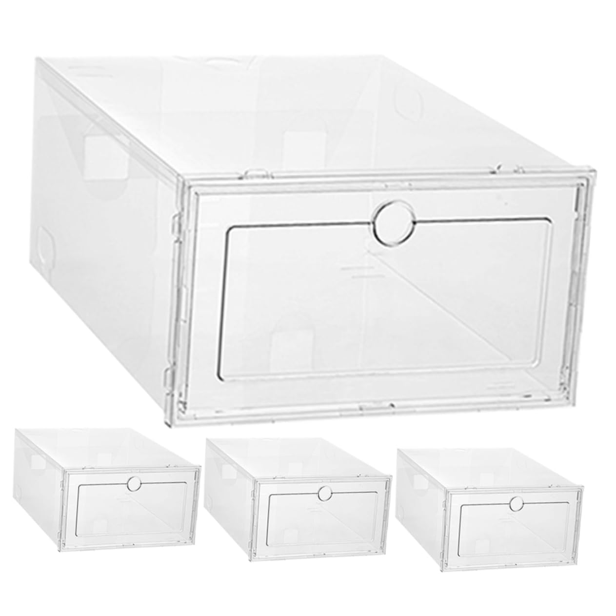 Boîtes de rangement pour chaussures | Solution anti-poussière et gain de place x4