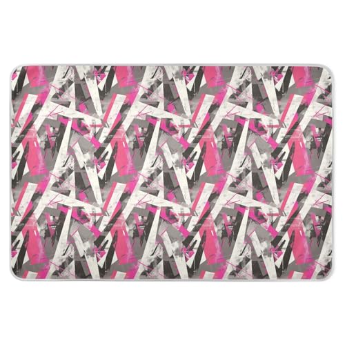 Graffiti Artwork - Almohadilla de entrenamiento para ir al baño con patrón geomético, impermeable, lavable, lavable a máquina, para bebés y niños, 52 pulgadas de largo x 34 pulgadas de ancho