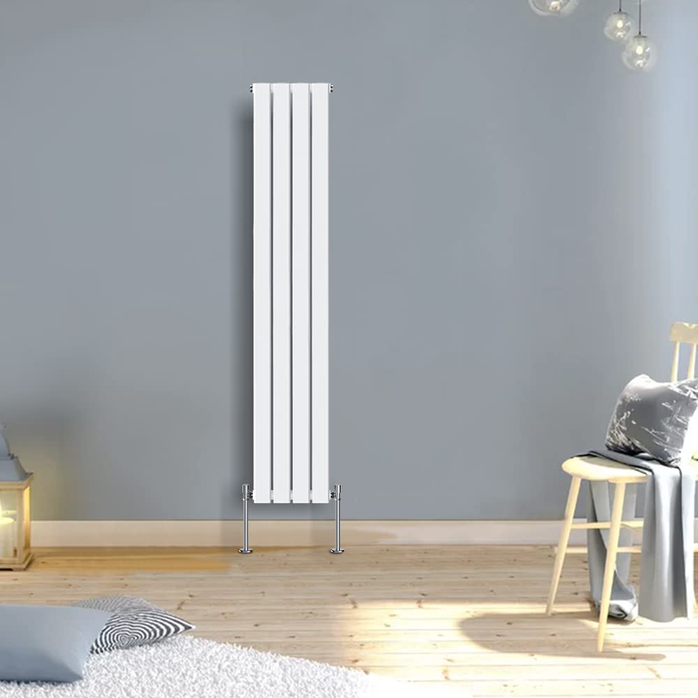 Warmehaus White Vertical Flat Panel Radiator 1800X272mm Single Column Tall Upright Central Heating Rad