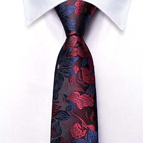 Image of Hi-Tie Father and Son Tie Set Striped Plaid Ties for Men and Boys Silk Necktie Pocket Square Set for Wedding Gifts