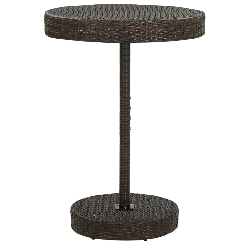 SXZenSpace Garden Coffee Table 75.5 x 106 cm Brown PE Rattan Round Outdoor Steel Frame UV Stable Lightweight Side Tea Bistro for Patio Balcony and Small Outside Spaces