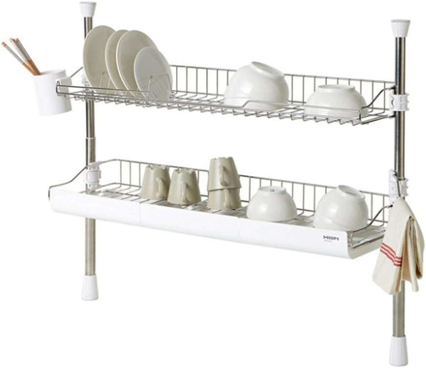 Wide Column Style Sink Rack Two Tier 800 Shelf Liner Dish Holder