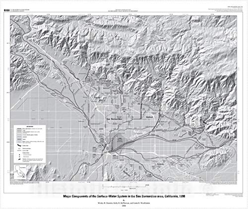 Historic Pictoric San Francisco Bay Region Hydrology Map 2006 - USGS Water Management Print - 24in x 20in