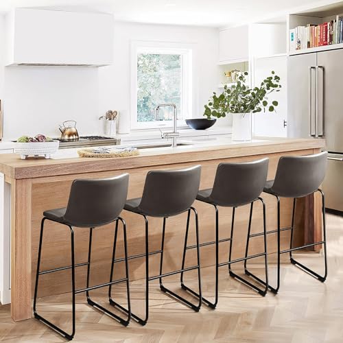 Image of Waleaf 30 Inch Counter Height Bar Stools Set of 4, Faux Leather Bar Chairs