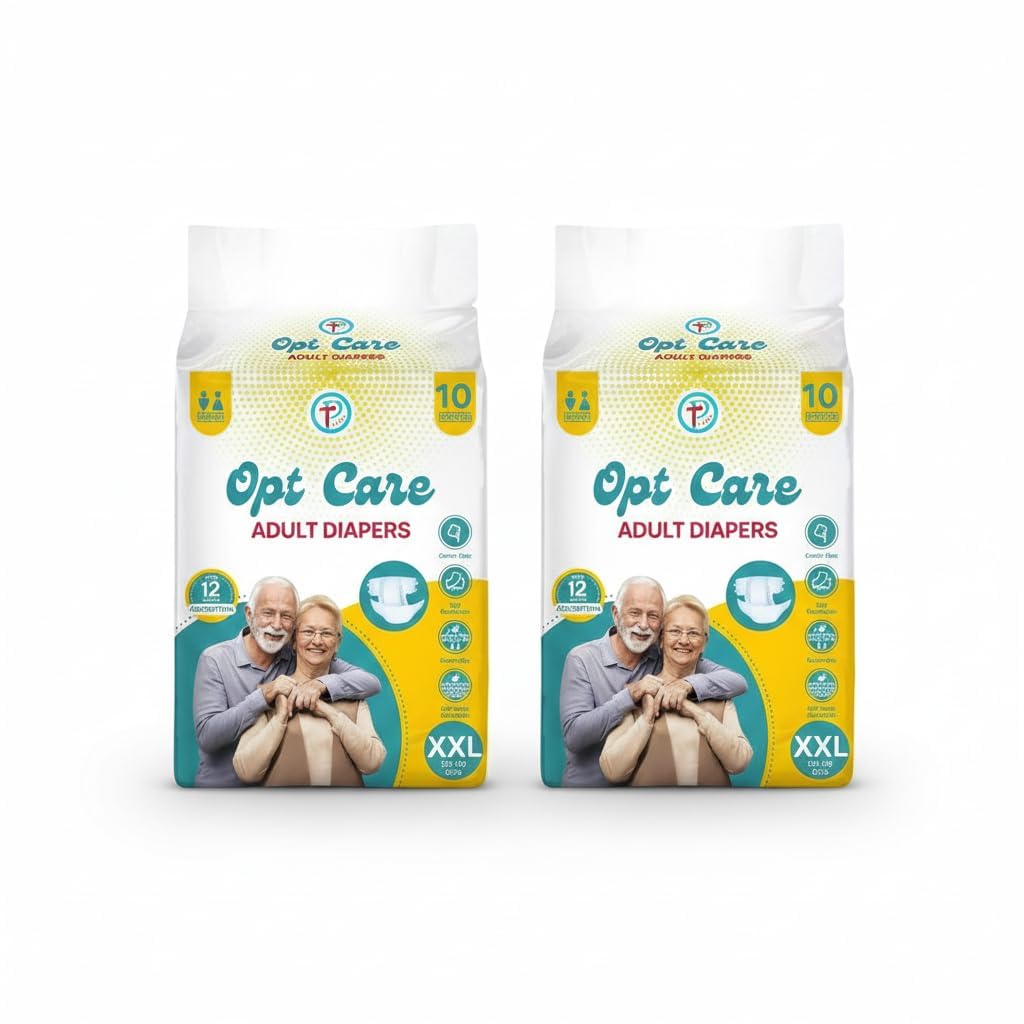 Opt Care Superior Adult Diapers Sticker Type – XXL Size | Unisex Adult Diapers | 20 Count (Pack of 2, 10 Count Each) | 12-Hour Protection | Waist 165-215 cm (65-85") | Instant Dry-image-15