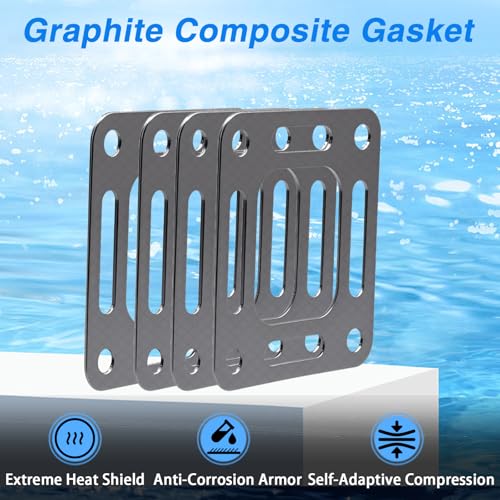 Image of 4 PCS Engine Exhaust Elbow Gaskets Exhaust Riser Gaskets Compatible with MerCruiser V6 & V8 Stern Drive Replace# 18-2849-1 27-818832 27-863726