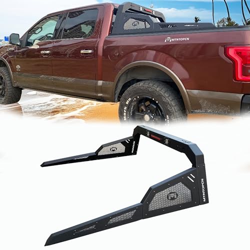 Image of Pickup Roll Bar with Military-Grade Design Compatible with Ford F150 Raptor Jeep Gladiator Chevy RAM Toyota Trucks | Heavy-Duty Overland & Offroad 4x4 | Adjustable Width (Steel 909213)