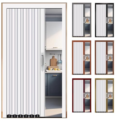 Nach Maß Faltbarer Raumteiler, Aluminium Badezimmertür Zum Einklappen Mit Verriegelung, Falttür Komplettset Für Küche/Schlafzimmer/Wohnzimmer