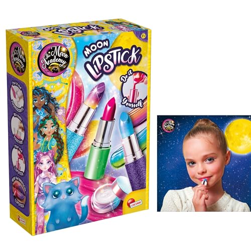 Lisciani - MOON ACADEMY - Pintalabios lunar - Kit de fabricación de pintalabios para niños 7+ - Pintalabios termocrómico que cambia de color - Actividad cosmética - Idea para regalo