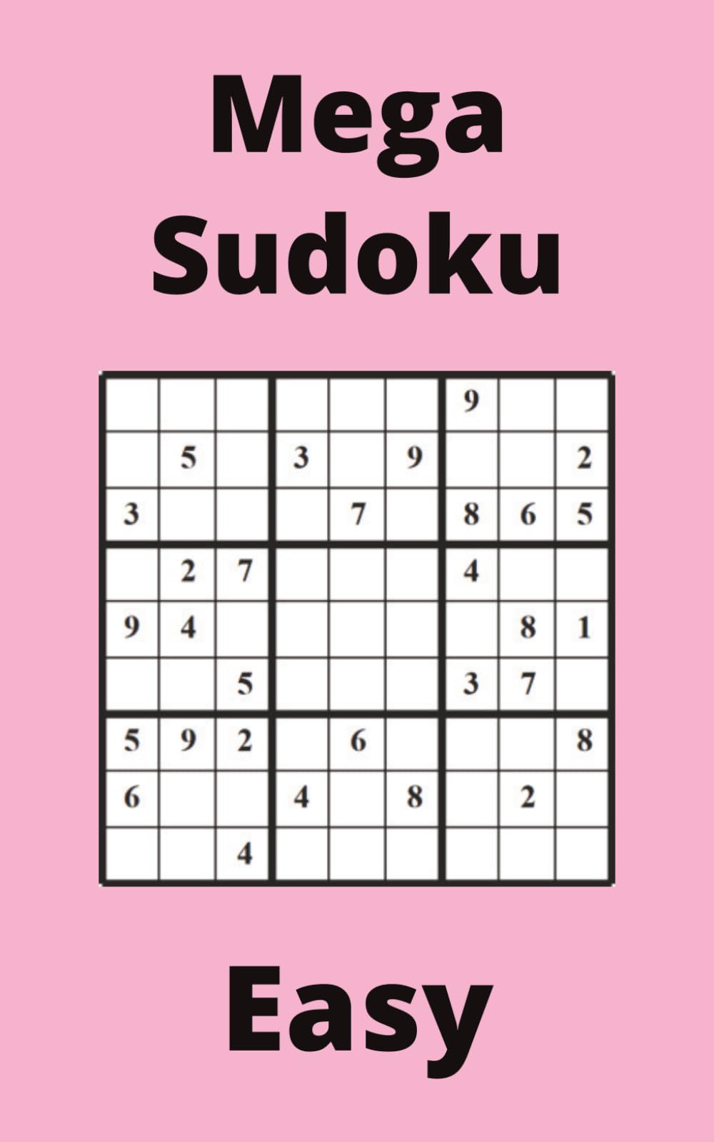 Pink Mega Sudoku Book, 9x9 Puzzles, 50 Pages, 5x8, Easy
