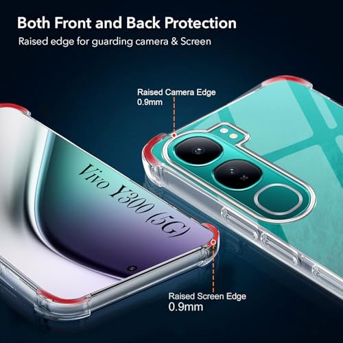Image of Jkobi Shockproof Crystal-Clear Back Cover for Vivo Y300 (Anti Yellow Case | Drop & Camera Protection | Hard Polycarbonate)