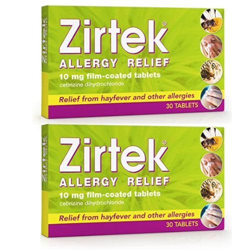 Zirtek Allergy Relief Cetirizine Antihistamine Tablets | 60 Allergy Tablets 10mg | 24 Hour Allergy Relief - for Hayfever, Dust, Pets, Runny Nose & Hives | Adults and Children Over 6 Years