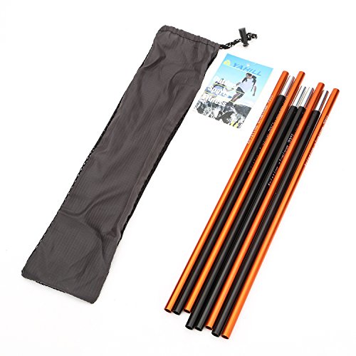 YAHILL Cama plegable ultraligera para pesca, camping, para dormir, portátil, para tienda de campaña, repuesto de aleación de aluminio para viajes, senderismo,4 varillas de apoyo/1ª generación.